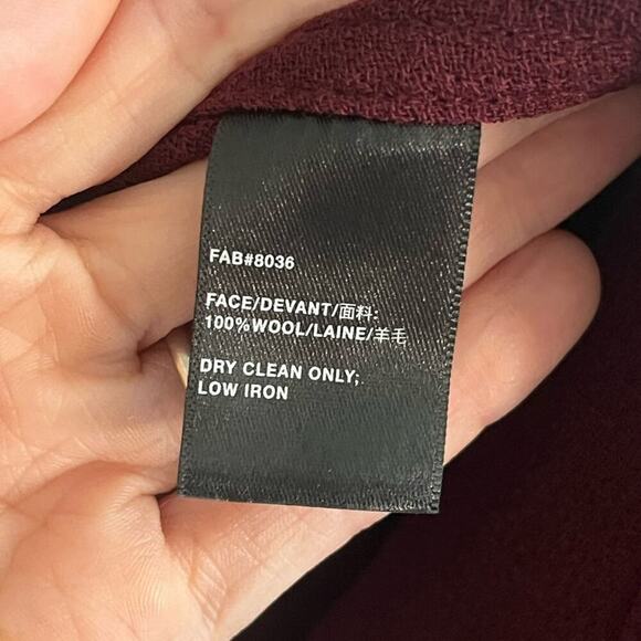 Lafayette 148 Lightweight Wool Jacket Long Length Burgundy Wine Red 12 - Picture 6 of 10